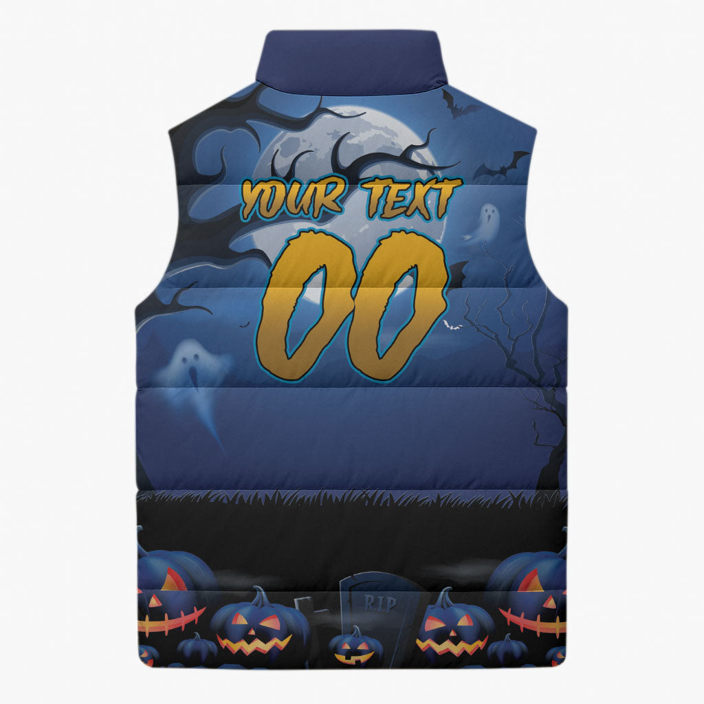 Custom Halloween Parramatta Eels Sleeveless Puffer Jacket Spooky Australia Mascot Rugby