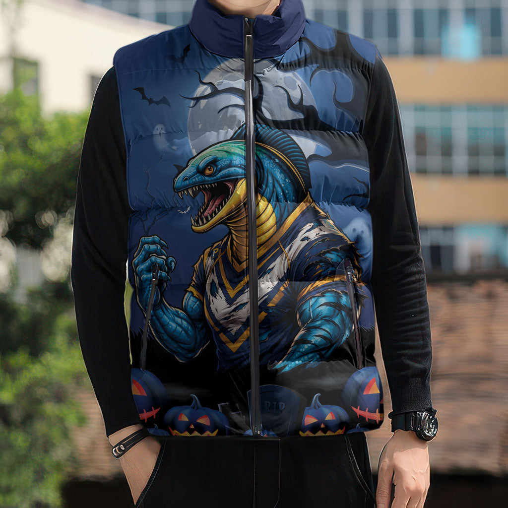 Custom Halloween Parramatta Eels Sleeveless Puffer Jacket Spooky Australia Mascot Rugby