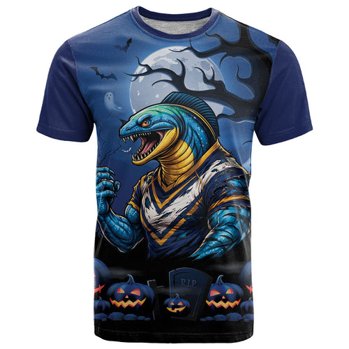 Custom Halloween Parramatta Eels T Shirt Spooky Australia Mascot Rugby