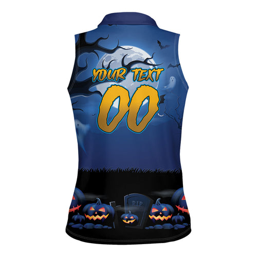 Custom Halloween Parramatta Eels Women Sleeveless Polo Shirt Spooky Australia Mascot Rugby