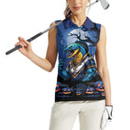 Custom Halloween Parramatta Eels Women Sleeveless Polo Shirt Spooky Australia Mascot Rugby