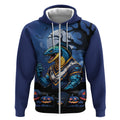 Custom Halloween Parramatta Eels Zip Hoodie Spooky Australia Mascot Rugby