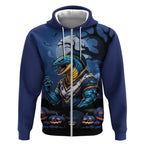 Custom Halloween Parramatta Eels Zip Hoodie Spooky Australia Mascot Rugby