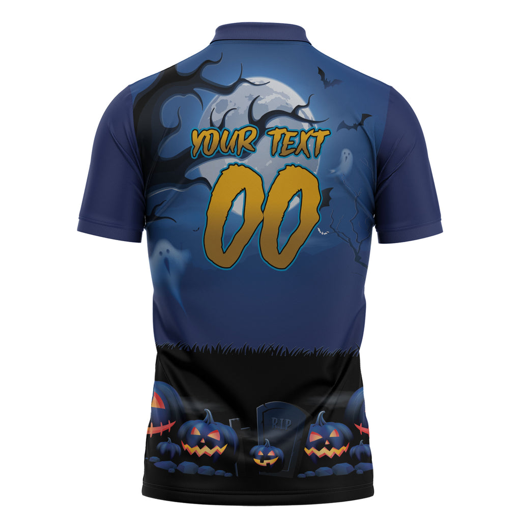 Custom Halloween Parramatta Eels Zipper Polo Shirt Spooky Australia Mascot Rugby
