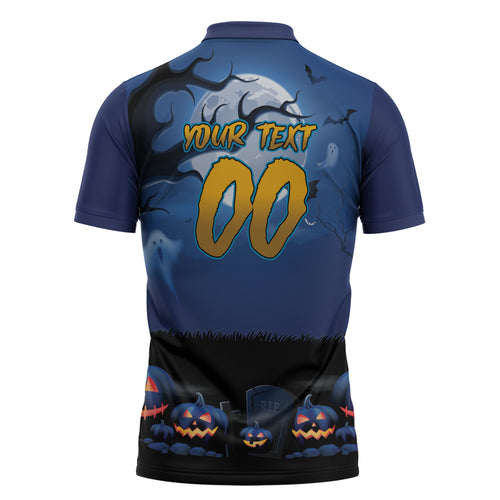 Custom Halloween Parramatta Eels Zipper Polo Shirt Spooky Australia Mascot Rugby