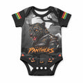Custom Halloween Penrith Panthers Baby Onesie Spooky Australia Mascot Rugby