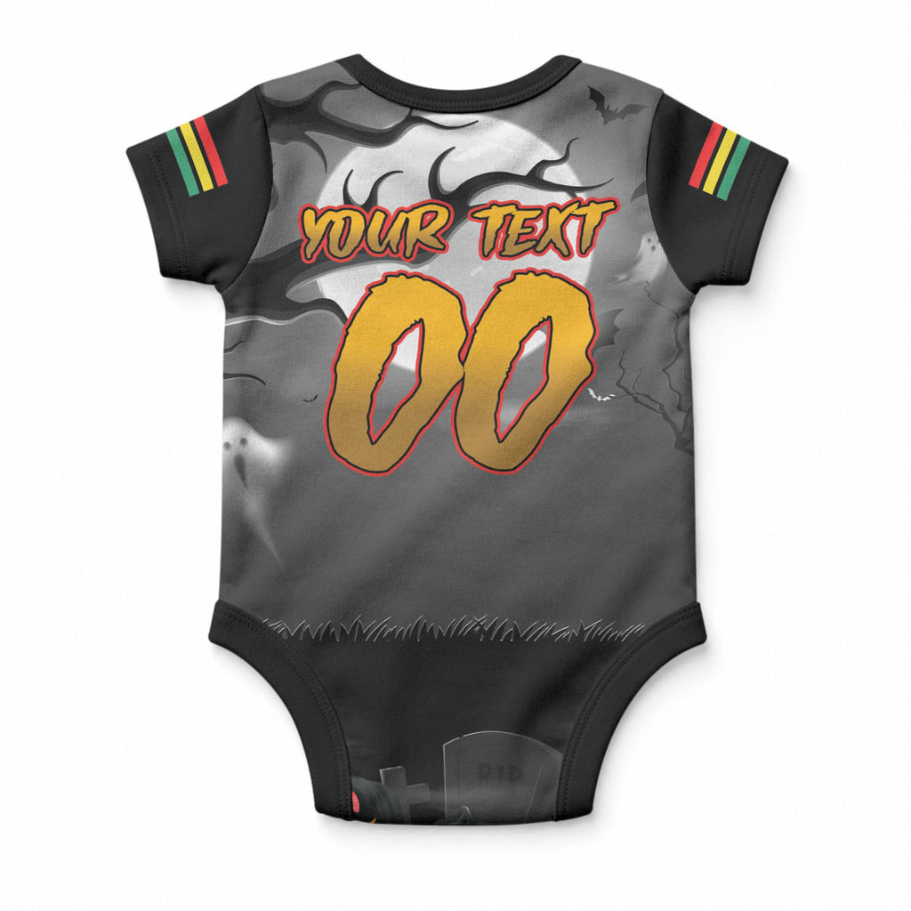 Custom Halloween Penrith Panthers Baby Onesie Spooky Australia Mascot Rugby