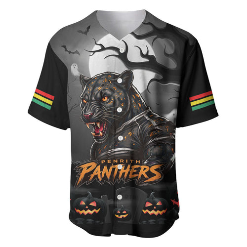 Custom Halloween Penrith Panthers Baseball Jersey Spooky Australia Mascot Rugby