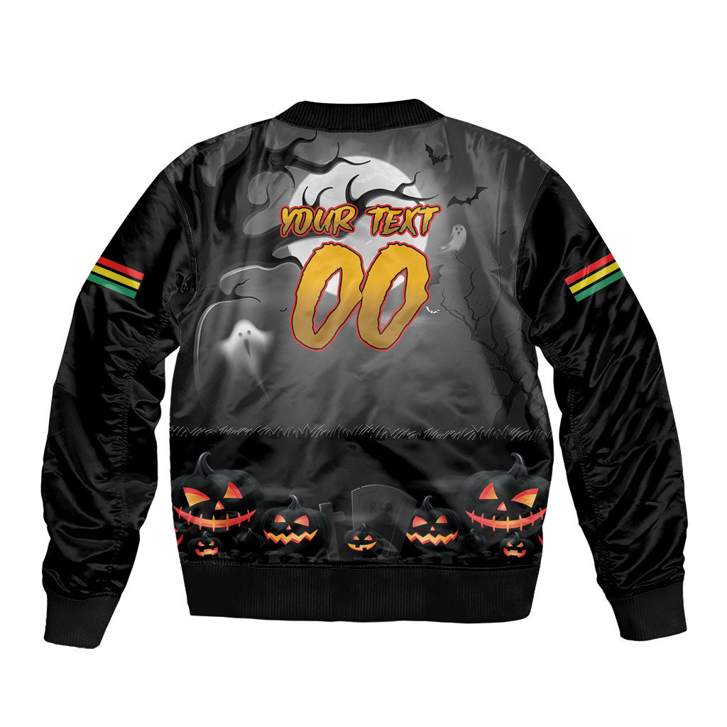 Custom Halloween Penrith Panthers Bomber Jacket Spooky Australia Mascot Rugby