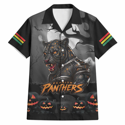 Custom Halloween Penrith Panthers Hawaiian Shirt Spooky Australia Mascot Rugby