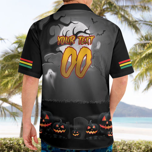 Custom Halloween Penrith Panthers Hawaiian Shirt Spooky Australia Mascot Rugby