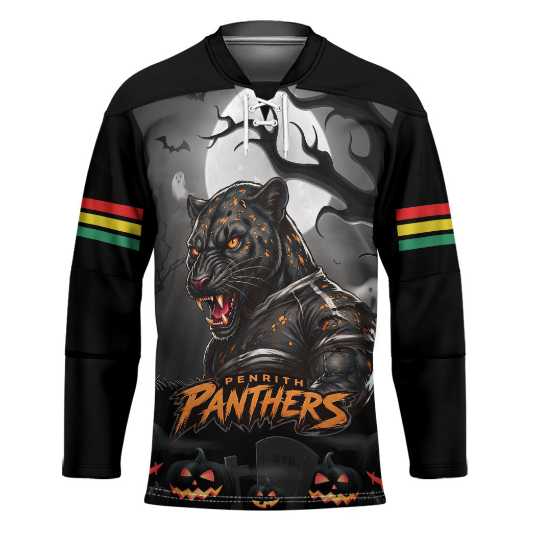 Custom Halloween Penrith Panthers Hockey Jersey Spooky Australia Mascot Rugby
