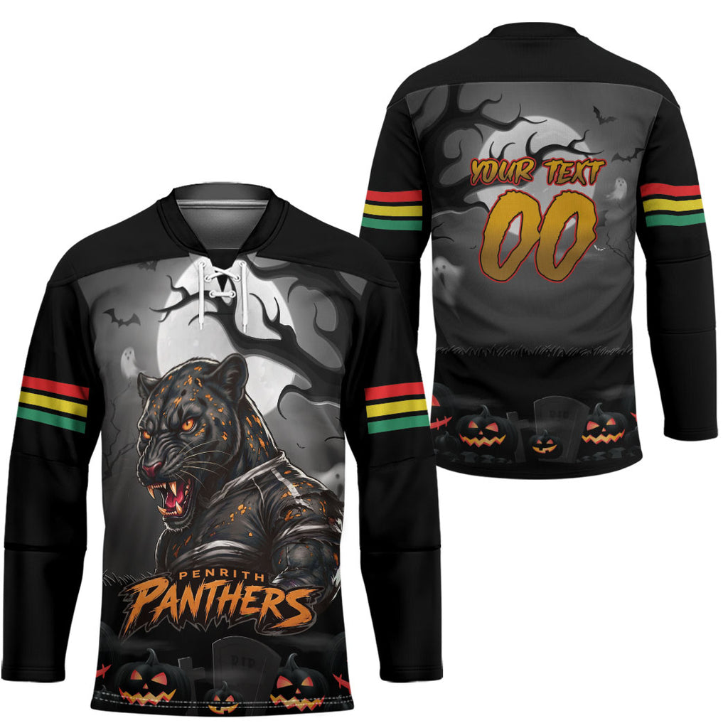 Custom Halloween Penrith Panthers Hockey Jersey Spooky Australia Mascot Rugby
