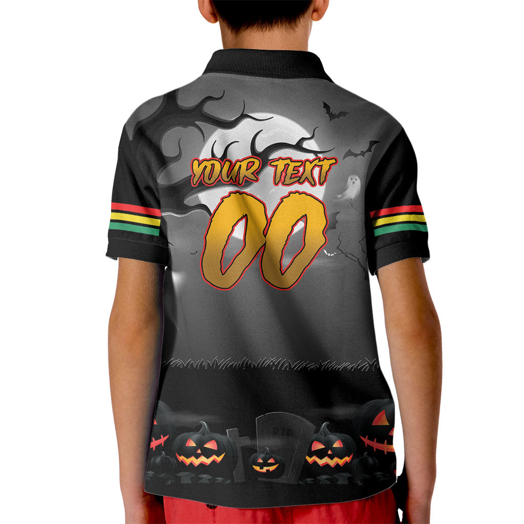 Custom Halloween Penrith Panthers Kid Polo Shirt Spooky Australia Mascot Rugby