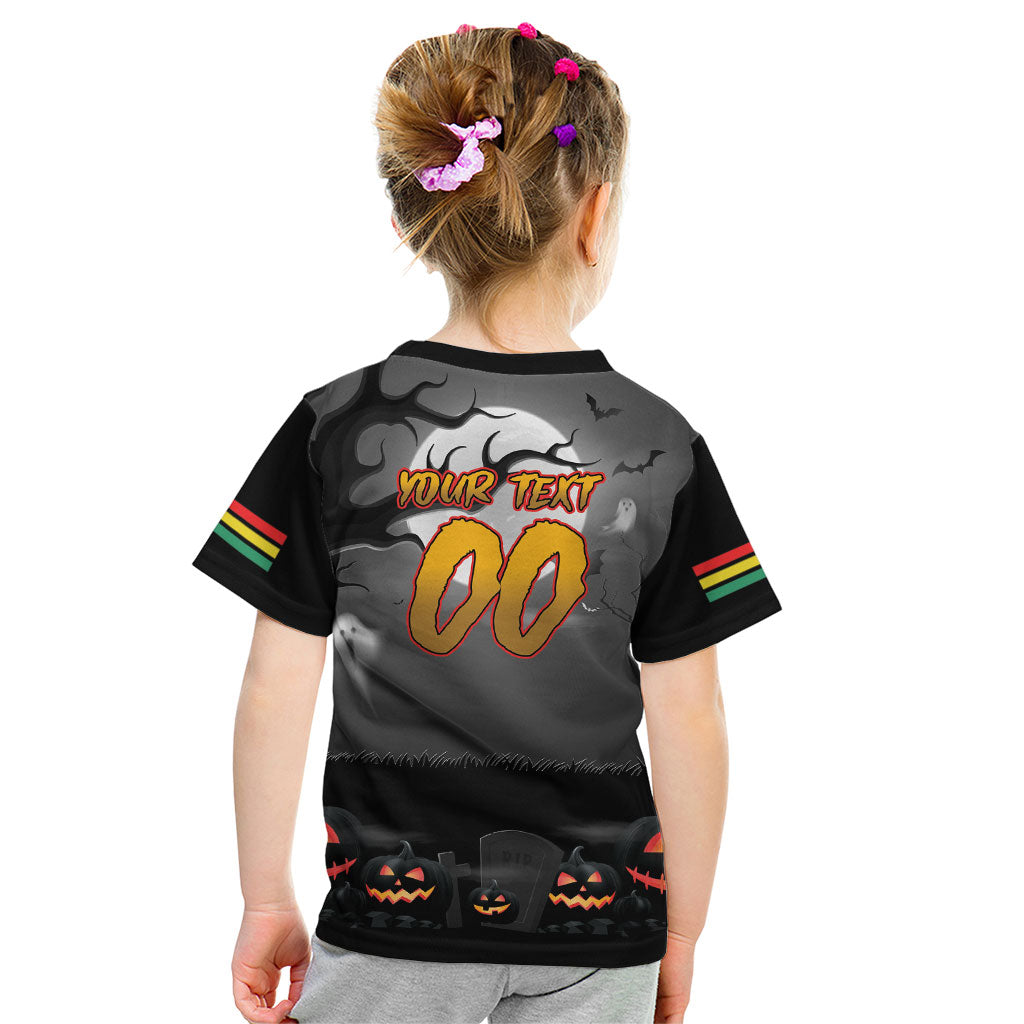 Custom Halloween Penrith Panthers Kid T Shirt Spooky Australia Mascot Rugby