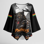 Custom Halloween Penrith Panthers Kimono Sleeve Blouse Spooky Australia Mascot Rugby