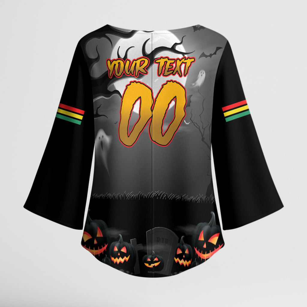Custom Halloween Penrith Panthers Kimono Sleeve Blouse Spooky Australia Mascot Rugby
