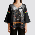 Custom Halloween Penrith Panthers Kimono Sleeve Blouse Spooky Australia Mascot Rugby