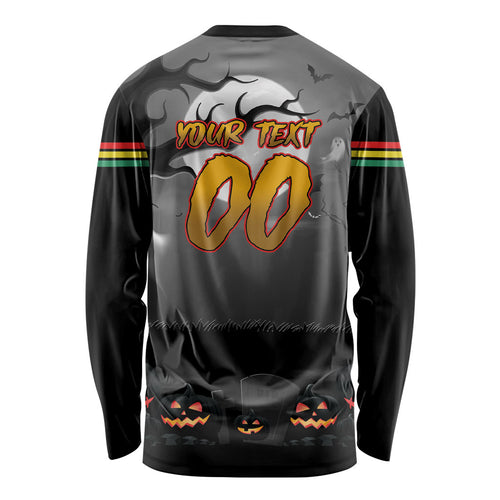 Custom Halloween Penrith Panthers Long Sleeve Shirt Spooky Australia Mascot Rugby