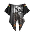 Custom Halloween Penrith Panthers Off Shoulder Wrap Waist Top Spooky Australia Mascot Rugby