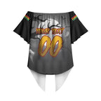 Custom Halloween Penrith Panthers Off Shoulder Wrap Waist Top Spooky Australia Mascot Rugby