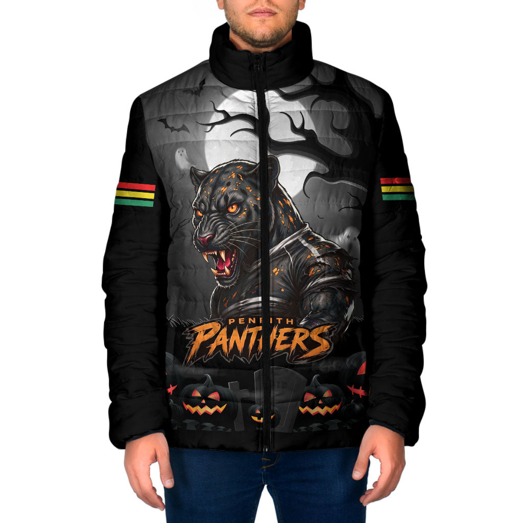 Custom Halloween Penrith Panthers Padded Jacket Spooky Australia Mascot Rugby