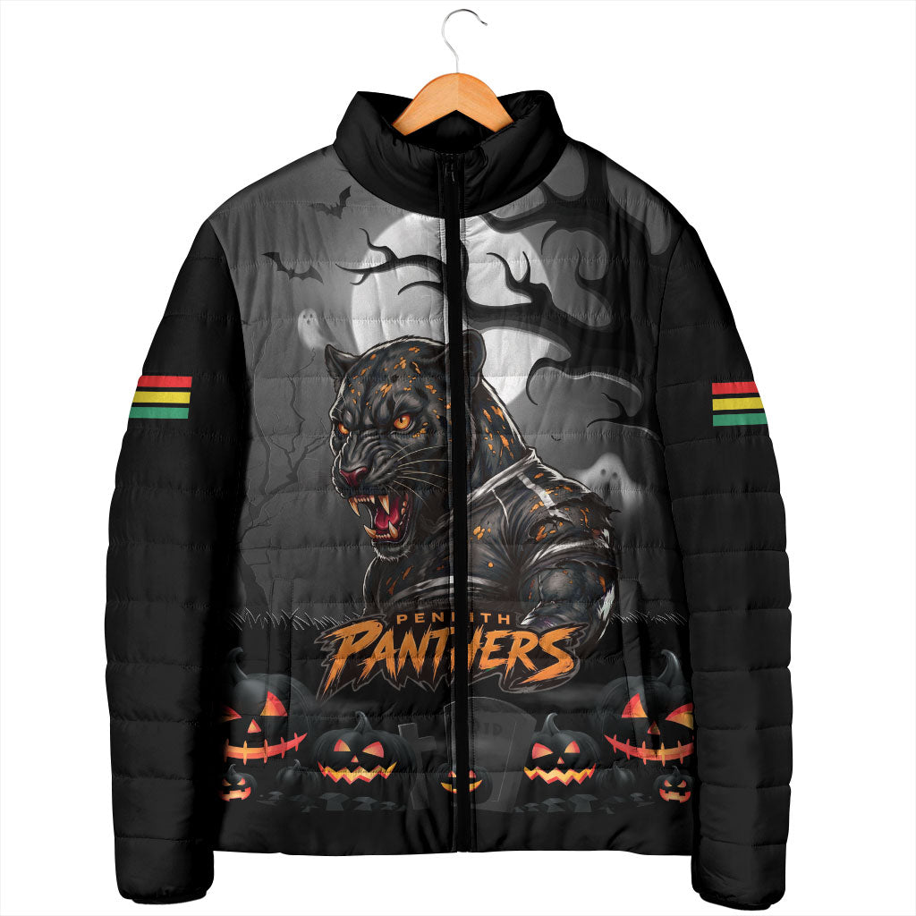 Custom Halloween Penrith Panthers Padded Jacket Spooky Australia Mascot Rugby