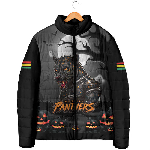 Custom Halloween Penrith Panthers Padded Jacket Spooky Australia Mascot Rugby