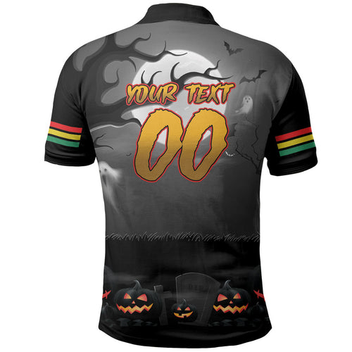 Custom Halloween Penrith Panthers Polo Shirt Spooky Australia Mascot Rugby