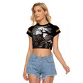 Custom Halloween Penrith Panthers Raglan Cropped T Shirt Spooky Australia Mascot Rugby