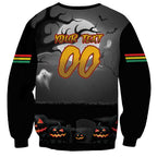 Custom Halloween Penrith Panthers Sweatshirt Spooky Australia Mascot Rugby