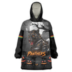 Custom Halloween Penrith Panthers Wearable Blanket Hoodie Spooky Australia Mascot Rugby