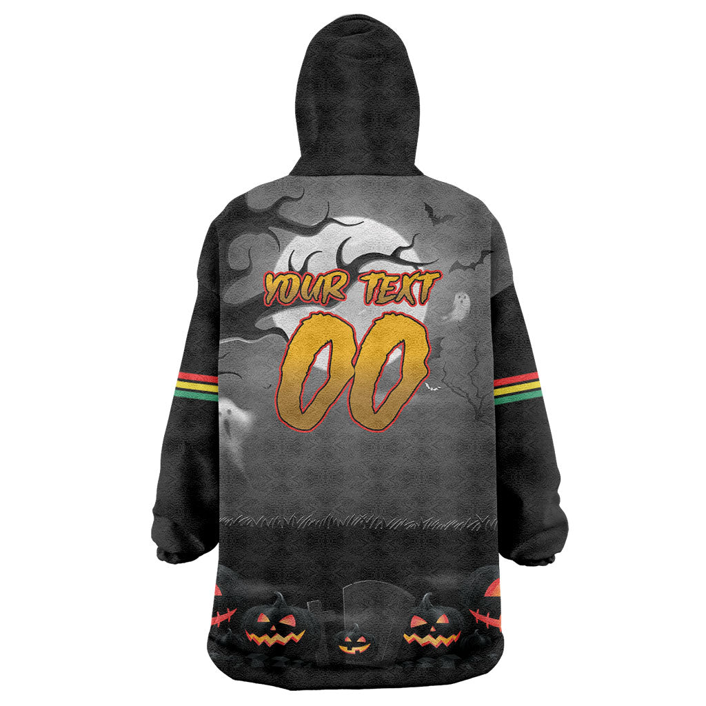 Custom Halloween Penrith Panthers Wearable Blanket Hoodie Spooky Australia Mascot Rugby