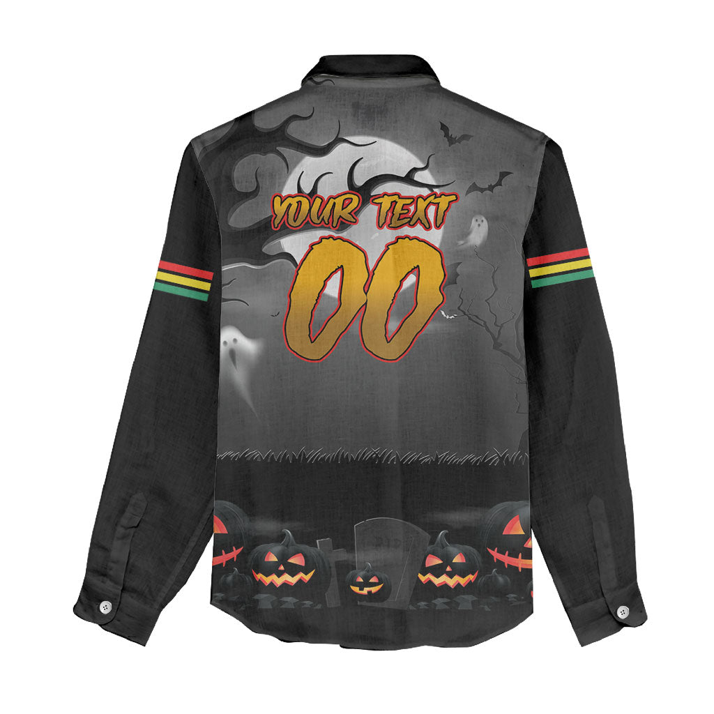 Custom Halloween Penrith Panthers Women Casual Shirt Spooky Australia Mascot Rugby