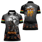 Custom Halloween Penrith Panthers Women Polo Shirt Spooky Australia Mascot Rugby
