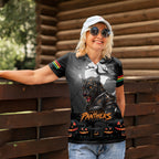 Custom Halloween Penrith Panthers Women Polo Shirt Spooky Australia Mascot Rugby