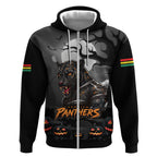 Custom Halloween Penrith Panthers Zip Hoodie Spooky Australia Mascot Rugby