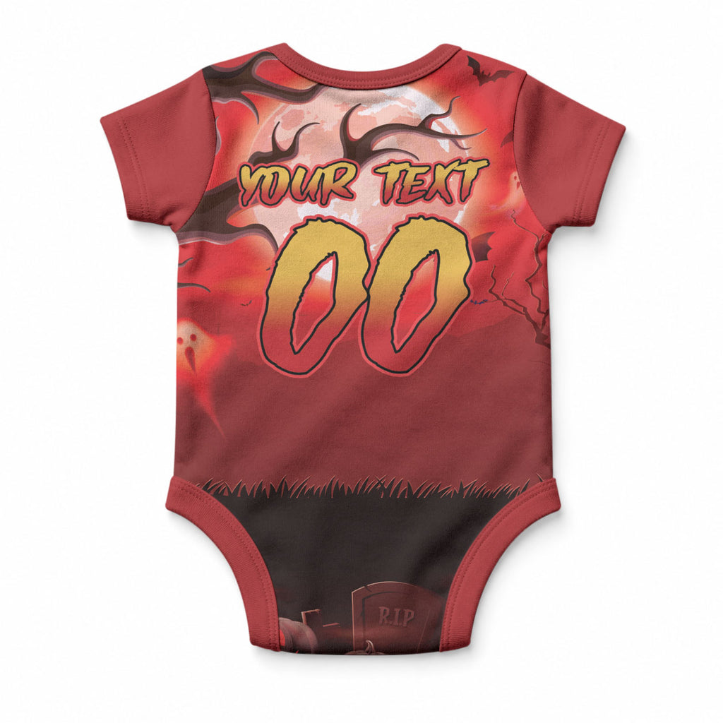 Custom Halloween Redcliffe Dolphins Baby Onesie Spooky Australia Mascot Rugby