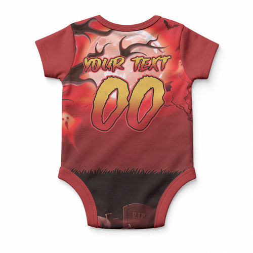 Custom Halloween Redcliffe Dolphins Baby Onesie Spooky Australia Mascot Rugby