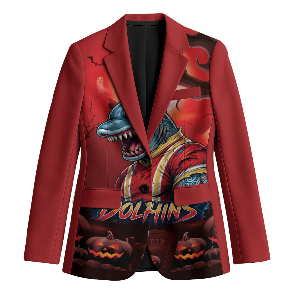 Custom Halloween Redcliffe Dolphins Blazer Spooky Australia Mascot Rugby