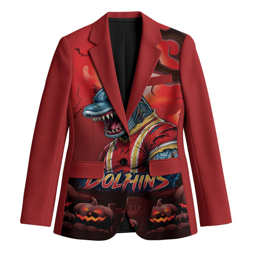 Custom Halloween Redcliffe Dolphins Blazer Spooky Australia Mascot Rugby