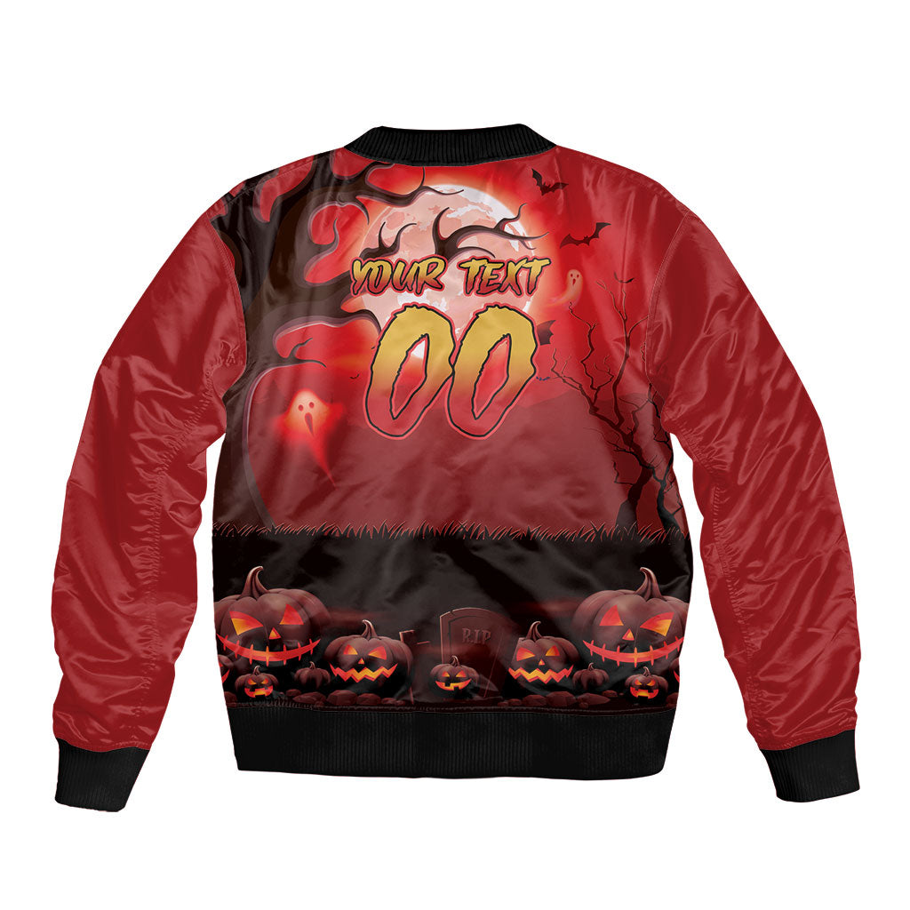 Custom Halloween Redcliffe Dolphins Bomber Jacket Spooky Australia Mascot Rugby