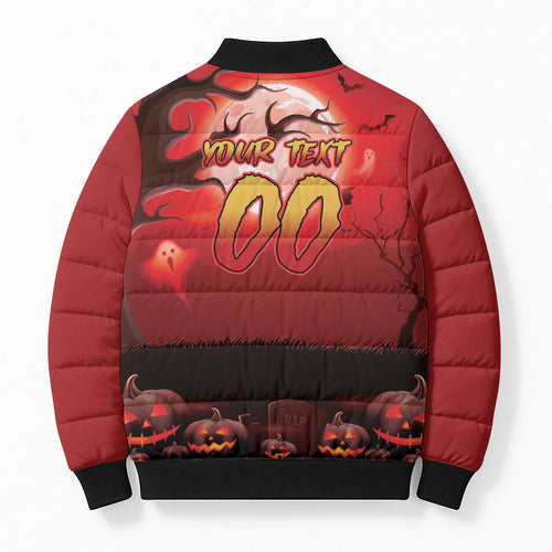 Custom Halloween Redcliffe Dolphins Bomber Puffer Jacket Spooky Australia Mascot Rugby