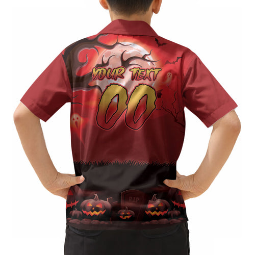 Custom Halloween Redcliffe Dolphins Kid Hawaiian Shirt Spooky Australia Mascot Rugby