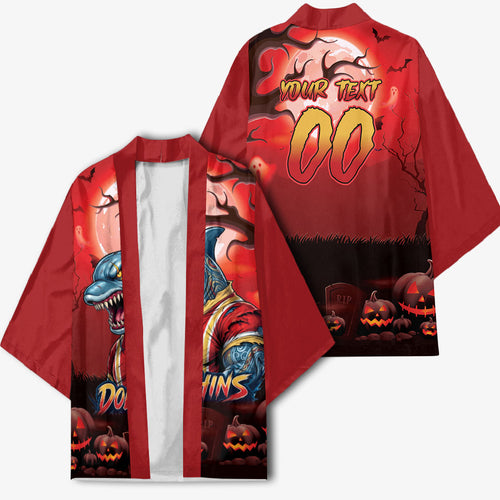 Custom Halloween Redcliffe Dolphins Kimono Spooky Australia Mascot Rugby