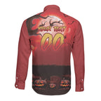 Custom Halloween Redcliffe Dolphins Long Sleeve Button Shirt Spooky Australia Mascot Rugby