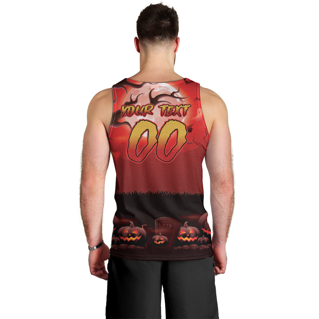 Custom Halloween Redcliffe Dolphins Men Tank Top Spooky Australia Mascot Rugby