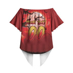 Custom Halloween Redcliffe Dolphins Off Shoulder Wrap Waist Top Spooky Australia Mascot Rugby