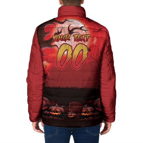 Custom Halloween Redcliffe Dolphins Padded Jacket Spooky Australia Mascot Rugby