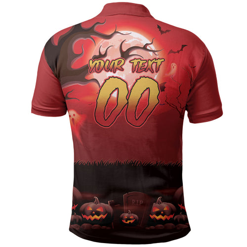 Custom Halloween Redcliffe Dolphins Polo Shirt Spooky Australia Mascot Rugby